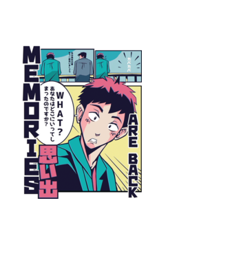 Anime Vaporwave benzi desenate model negru pe tricou