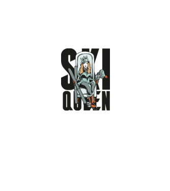 Ski Queen - Regină schioară model albastru jeanși pe tricou