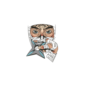 Cap de ninja model  pe tricou