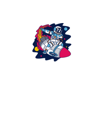 Astronaut DAB model albastru jeanși pe tricou