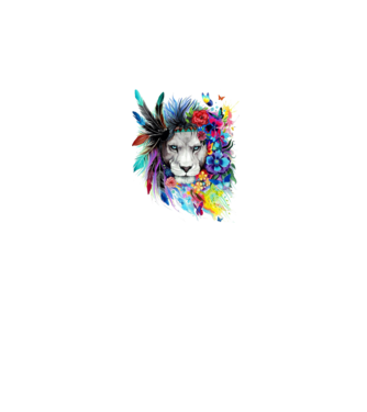 lion color jungle model alb pe tricou