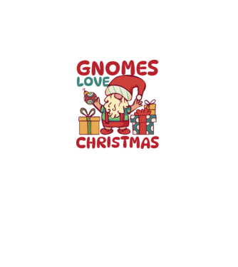 Gnomes LOVE Christmas model alb pe tricou