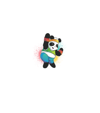 Panda drăguț Zumba model negru pe tricou