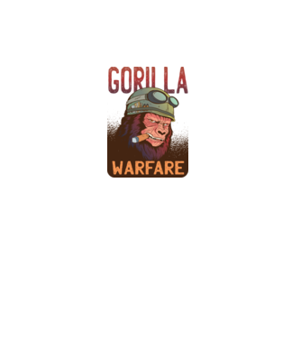 Gorilla Warfare model alb pe tricou