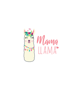 Mama Llama model negru pe tricou