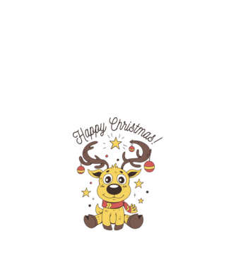 Happy Christmas Reindeer Alb model alb pe tricou
