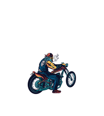 Motociclist Chopper model alb pe tricou