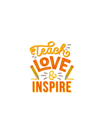 Teach Love Inspire pentru profesori model alb pe tricou