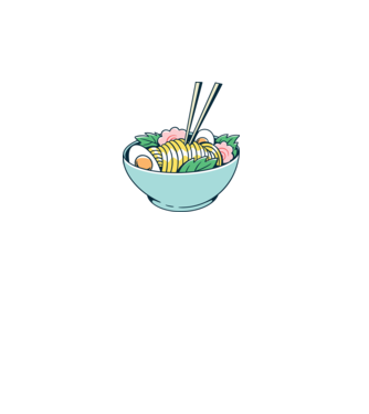 Paste Ramen model turcoaz pe tricou