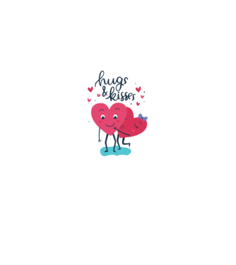 'Hugs and Kisses Tricou drăguț pentru Valentine''s Day' model liliachiu pe tricou
