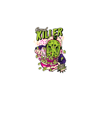Cereal Killer model albastru închis pe tricou