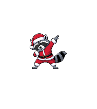 Raton Dab Xmas model alb pe tricou