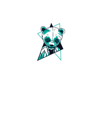 Panda Neon model alb pe tricou