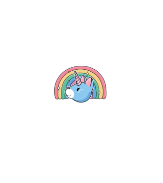Pisică Unicorn model albastru închis pe tricou