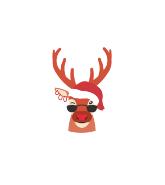 Cool Reindeer Rudolph model negru pe tricou