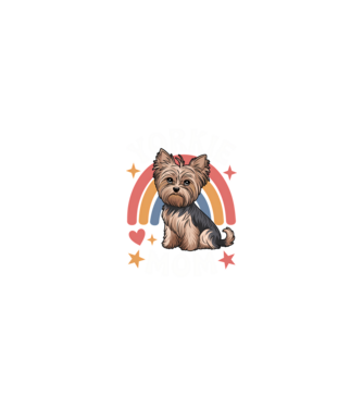 Yorkie Mom Negru model nisipiu pe tricou