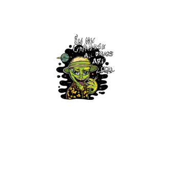 Alien drogat model gri pe tricou