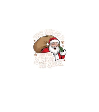 You Should See The Size Of My Sack Santa model negru pe tricou