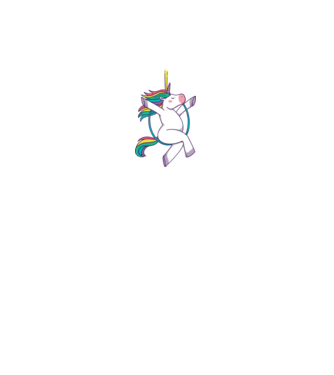 Unicorn pe cerc model alb pe tricou