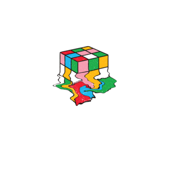 Cub Rubik topindu-se model negru pe tricou