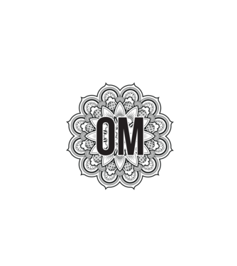 OM Mandala model alb pe tricou