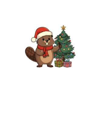 Bober Kurwa Christmas 2 model alb pe tricou
