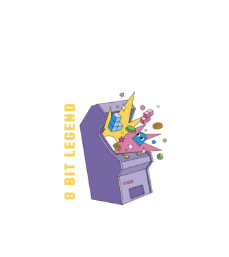 8 Bit Legendă Arcade Slot Machine model negru pe tricou