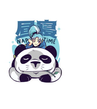 Anime Panda relaxare model albastru deschis pe tricou