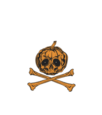 Dovleac craniu Halloween model negru pe tricou