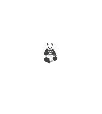 Inimă panda model gri pe tricou