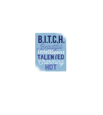 B.I.T.C.H. - Tricou cu inscripție amuzantă model albastru regal pe tricou