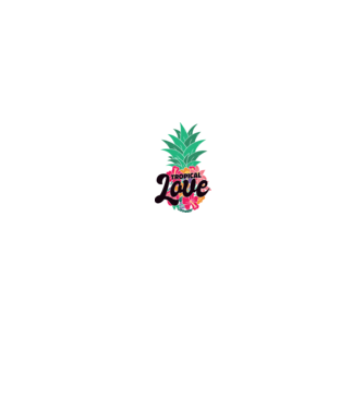 Ananas Tropical Love model alb/roșu pe tricou
