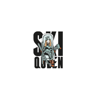 Ski Queen - Regină schioară model gri pe tricou