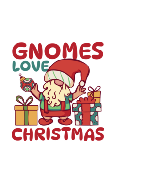 Gnomes LOVE Christmas model negru pe tricou