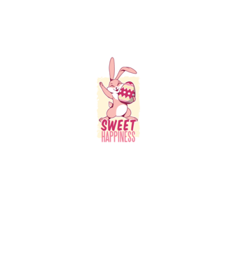 Sweet Happiness pentru Paște tricou cu iepuraș model albastru închis pe tricou