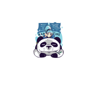 Anime Panda relaxare model alb pe tricou