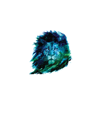 lion color splash model alb pe tricou
