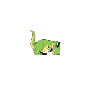 T-rex Push-up model verde închis pe tricou