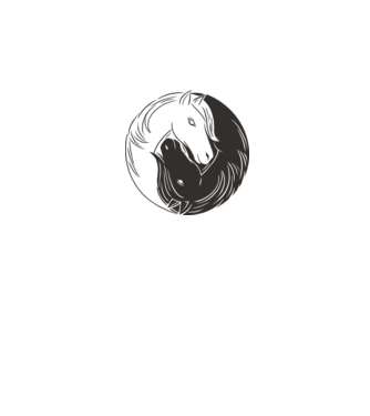 Călăreț Yin Yang model alb pe tricou