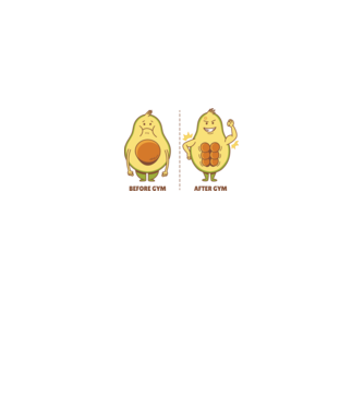Antrenament Avocado model alb pe tricou