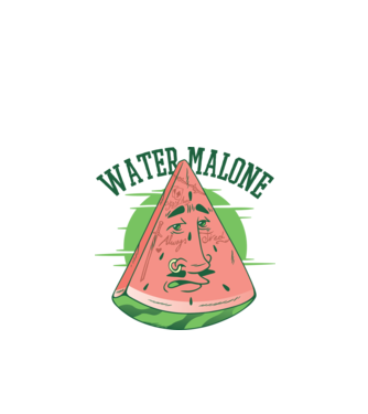 Water Malone model alb pe tricou