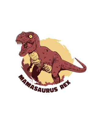mamasaurus rex model alb pe tricou