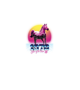 1978 Year of the Horse model negru pe tricou