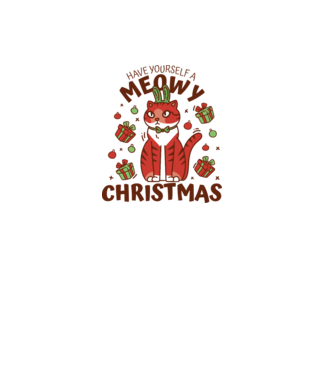 Have yourself a Meowy Christmas - Cicás Karácsony model alb pe tricou