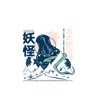Daidarabotchi Yokai Anime model alb pe tricou