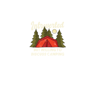 Camping Introvertit model negru pe tricou