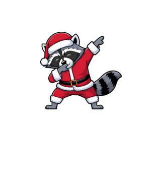 Raton Dab Xmas model alb pe tricou