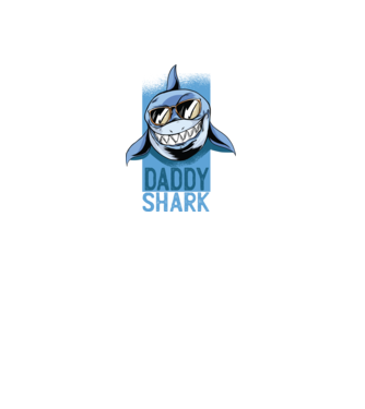 Daddy Shark tricou pentru tata model negru pe tricou
