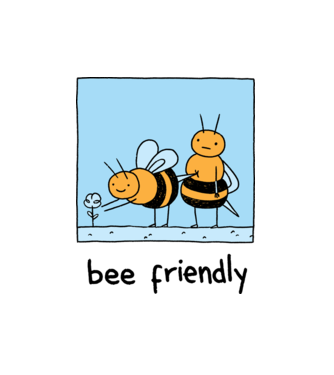 Bee friendly model alb pe tricou