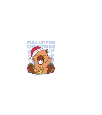 Pull up for christmas Capybara model alb pe tricou